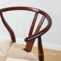 Design classico cenere in legno solido framewovenpaperropediningchair